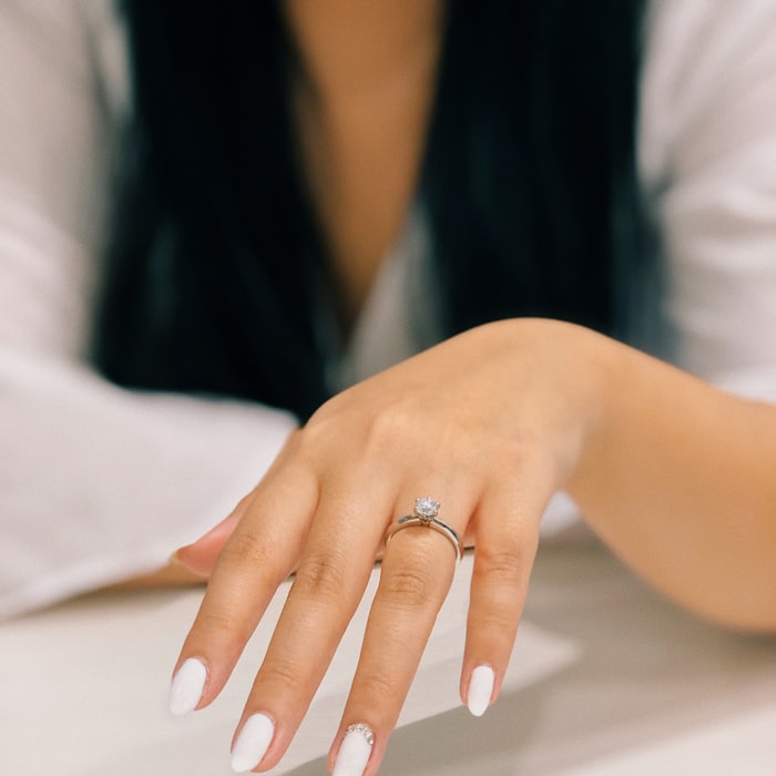 Clean white manicure