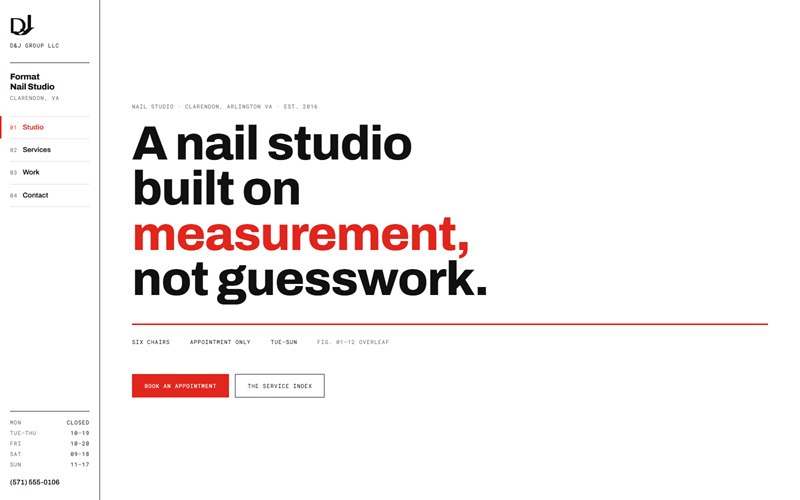 Screenshot of the Format Nail Studio website